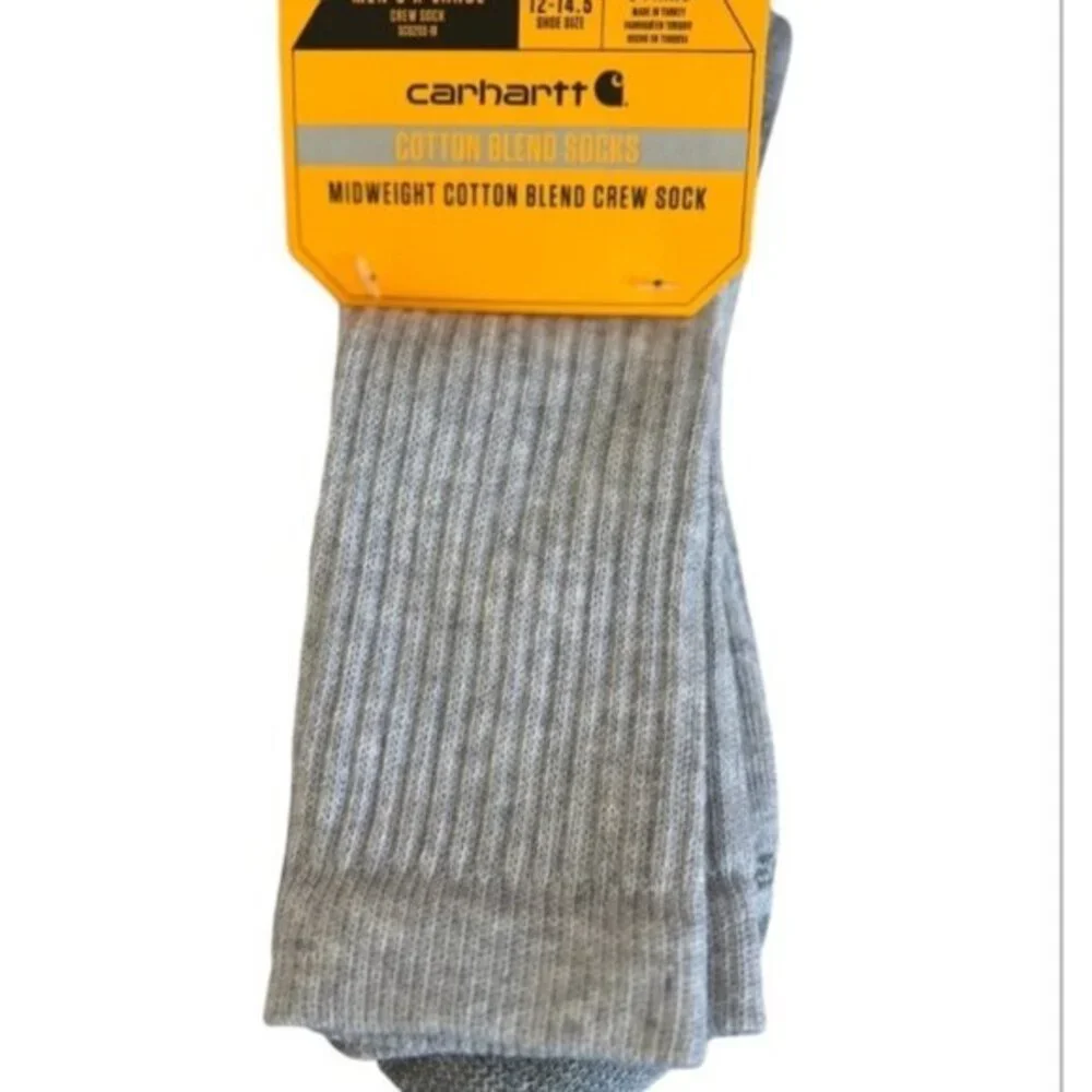Carhartt NWT Pack of 3 Midweight Cotton Blend Crew Socks Men’s XL Shoe Size 12-1
